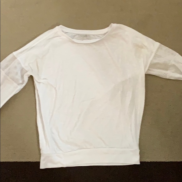 white workout long sleeve